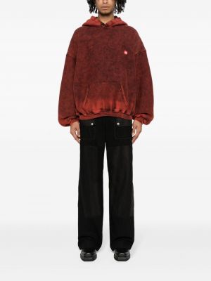 Raštuotas džemperis su gobtuvu Alexander Wang raudona