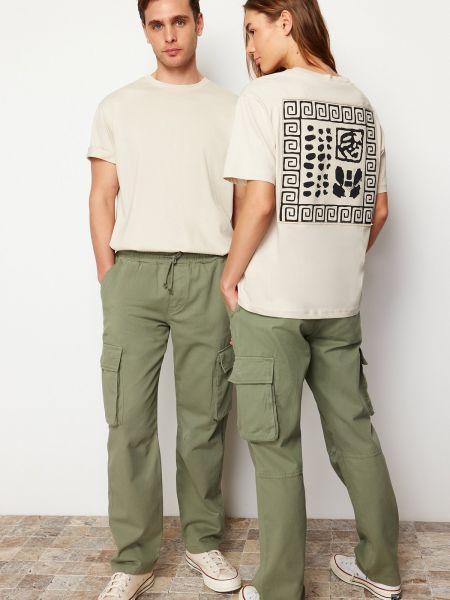 „cargo“ stiliaus kelnės su kišenėmis Trendyol chaki