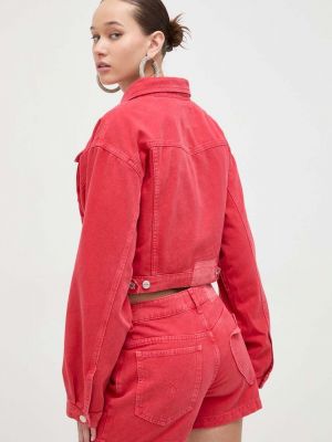 Oversized džínová bunda Moschino Jeans červená