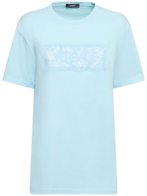 Jersey t-shirt aus baumwoll Versace