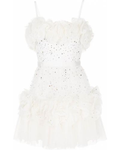 Krystaller tyll ruffle dress Jenny Packham hvit