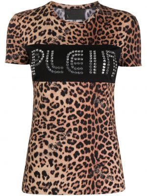 Leopardí tričko s potiskem Philipp Plein