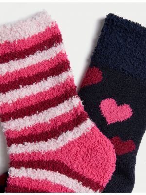 Ponožky se srdcovým vzorem Marks & Spencer modré