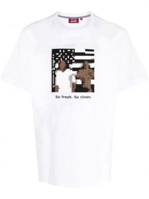 T-shirt à imprimé Mostly Heard Rarely Seen 8-bit blanc