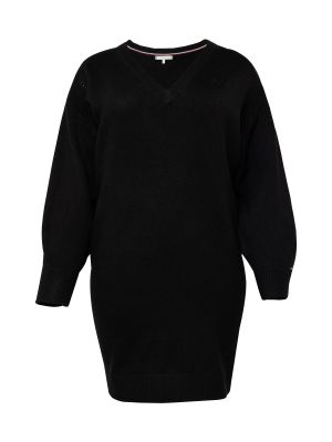 Плетена рокля Tommy Hilfiger Curve черно