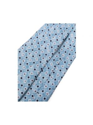 Jedwabny krawat w grochy Tagliatore niebieski