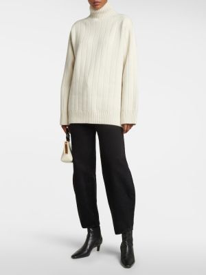 Jersey de lana de cachemir de tela jersey Totême blanco