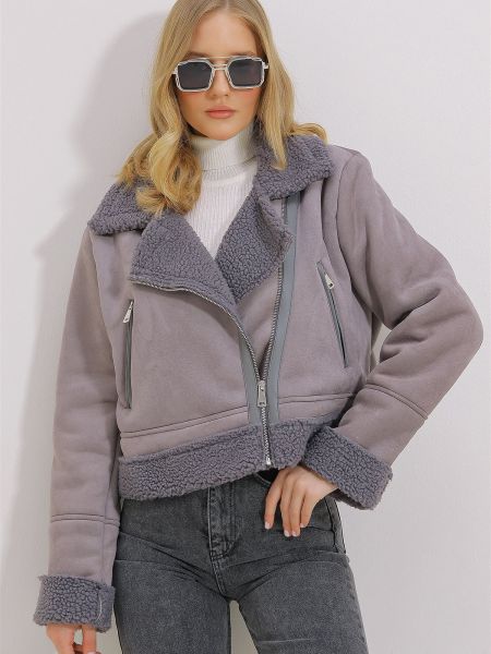 Nubuck παλτό Trend Alaçatı Stili