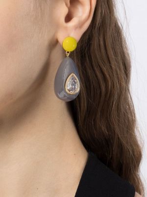 Boucles d'oreilles à boucle en cristal Eshvi gris