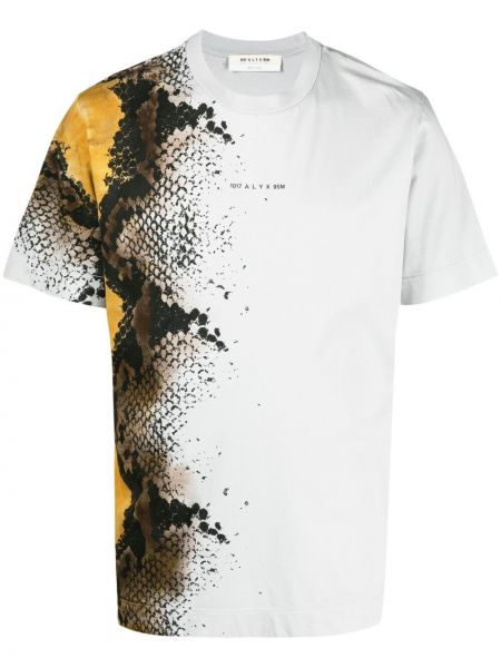 Camiseta de cuero de estampado de serpiente 1017 Alyx 9sm gris