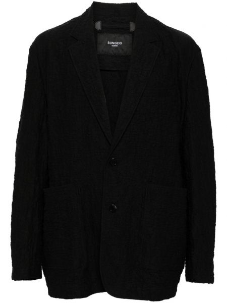 Duga jakna s v-izrezom Songzio crna