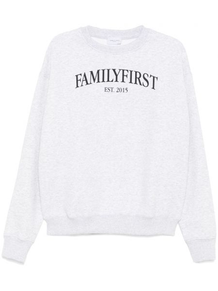 Baskılı sweatshirt Family First gri