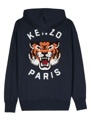 Hoodie en coton et imprimé rayures tigre Kenzo