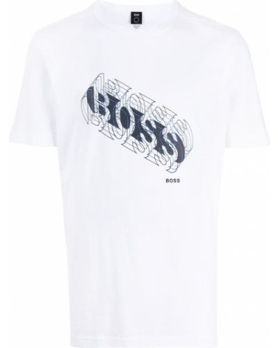 Camiseta con estampado Boss blanco