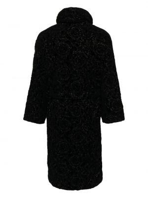 Szlafrok bawełniany żakardowy Versace czarny