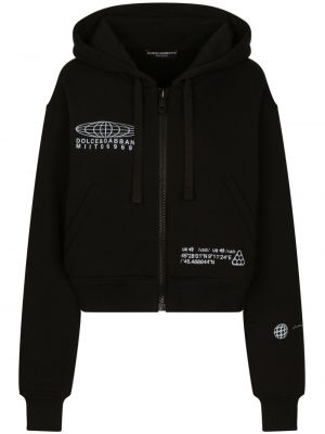 Pamučna hoodie s kapuljačom s printom Dolce & Gabbana Dg Vibe crna