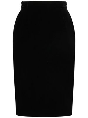 Viskózová midi sukňa Saint Laurent čierna