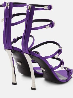 Usnjene sandali Versace vijolična