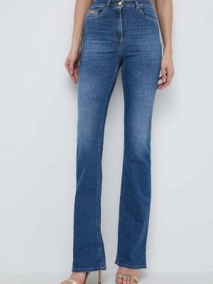 Niebieskie proste jeansy z wysoką talią Elisabetta Franchi