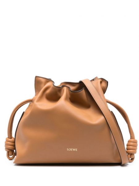 Kožna clutch torbica Loewe smeđa