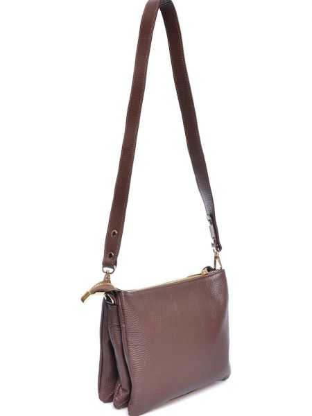 Кожаная сумка Luisa Vannini коричневая