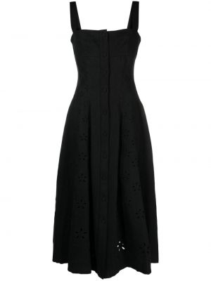 Αμάνικη λινή μίντι φόρεμα Chloé μαύρο