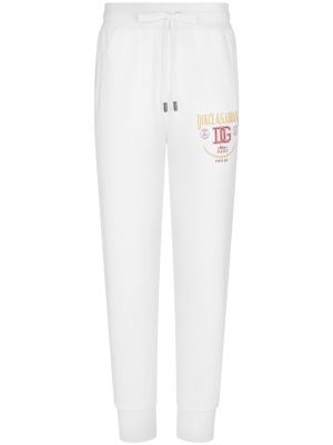 Pantaloni sport cu imagine Dolce & Gabbana alb