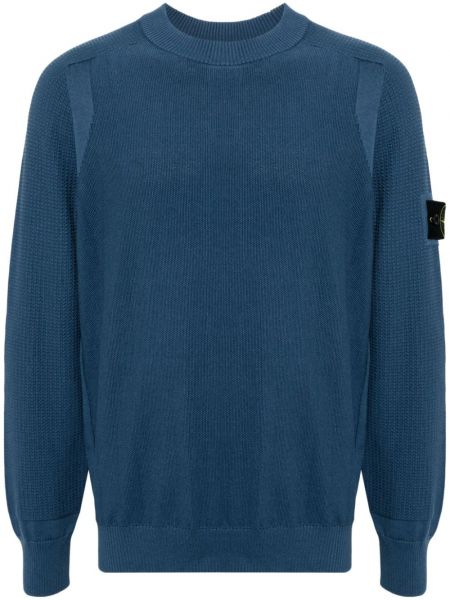 Памучен пуловер Stone Island синьо