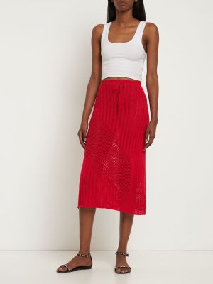 Bavlnená dlhá sukňa Gimaguas červená