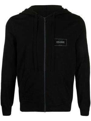 Merinowolle hoodie mit print Zadig&voltaire schwarz