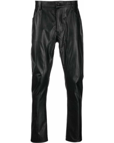 Usnjene ravne hlače Atu Body Couture črna