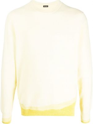 Sweat col rond en tricot col rond Zegna jaune