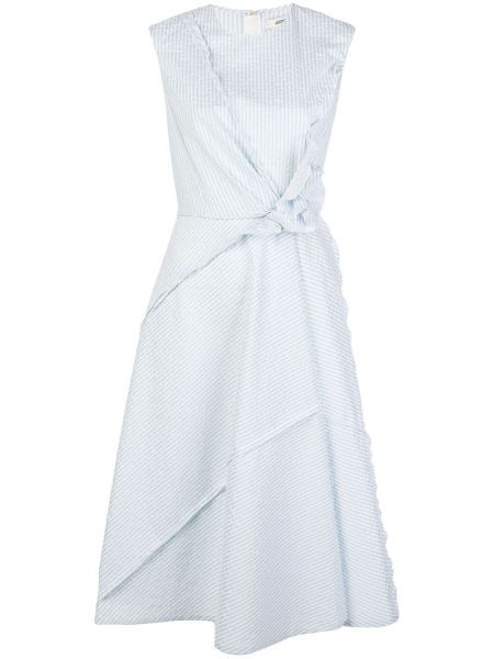 Платье в полоску асимметричного кроя Jason Wu, синее
