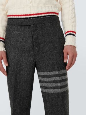 Tvídové vlněné klasické kalhoty Thom Browne šedé