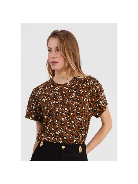 Camiseta leopardo manga corta de cuello redondo Icode