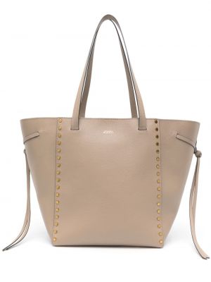 Δερμάτινη τσάντα shopper Isabel Marant χρυσό