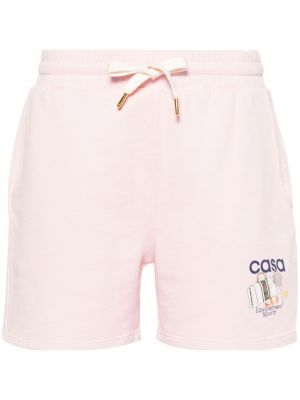 Shorts en coton à imprimé Casablanca rose
