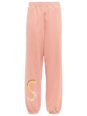 Spodnie sportowe bawełniane Adidas By Stella Mccartney różowe
