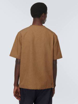 Camiseta de lino de algodón Ranra marrón