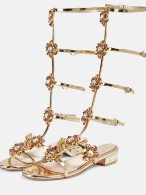 Usnjene sandali Giambattista Valli zlata