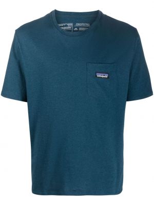 Kokvilnas t-krekls Patagonia zils