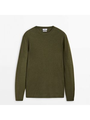Кашемировый шерстяной свитер Massimo Dutti зеленый