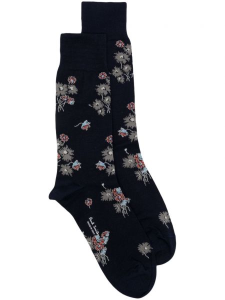 Čarape s cvjetnim printom Paul Smith plava