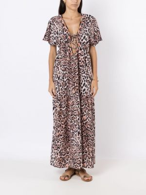 Kleid mit print mit leopardenmuster Brigitte braun