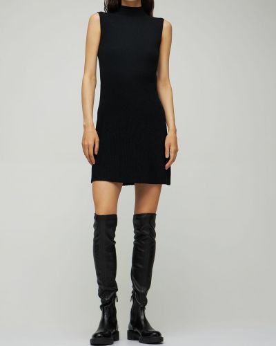 Sukienka mini z otwartymi plecami plisowana Theory czarna