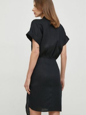 Lanena mini haljina Lauren Ralph Lauren crna