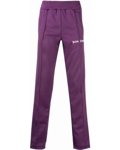 Pantaloni cu dungi cu imagine Palm Angels violet