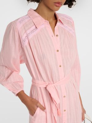Βαμβακερή μίντι φόρεμα Melissa Odabash ροζ