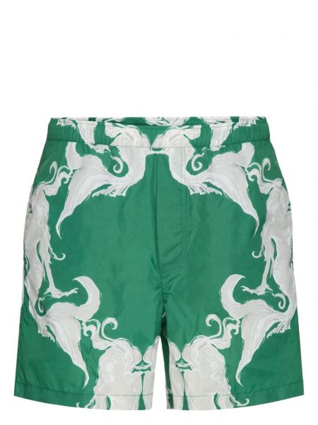 Kratke hlače s printom s apstraktnim uzorkom Valentino Garavani zelena
