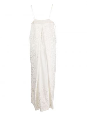 Jedwabna sukienka koktajlowa bez rękawów Zeus+dione biała